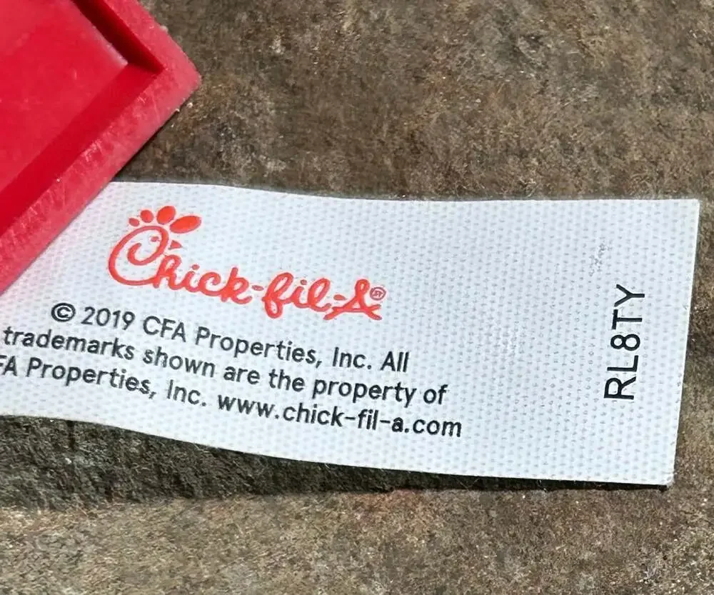 Chick-fil-A Cow  backpack Clip red yellow round
